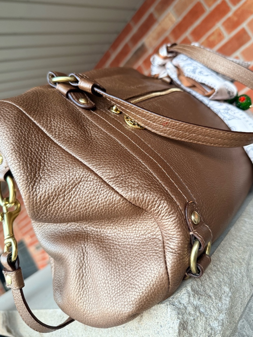 COACH Kristin Metallic Bronze Leather Hobo Bag Style #16808 - Picture 13 of 13